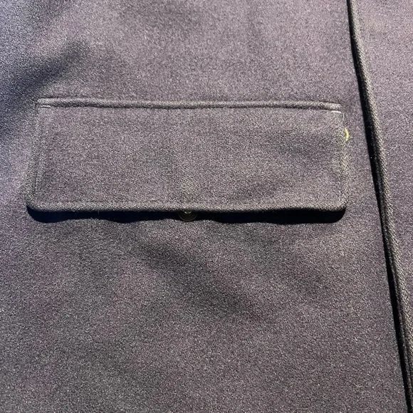Lands End Mens Size M (38/40) Navy Pea Coat Wool Cashmere Blend